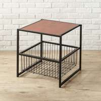 Hanssz Naca Metal Side Table Iron Frame Storage Coffee table