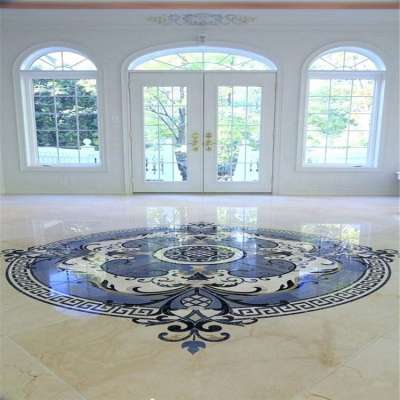 factory price square waterjet medallion marble floor tile oval round pattern