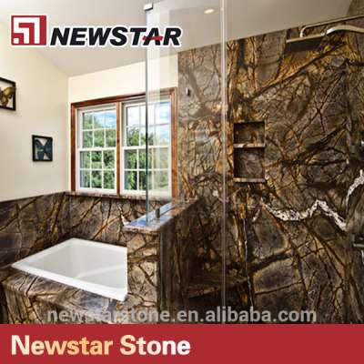 Polished Indian forest rain brown marble