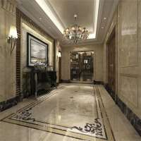 Cream beige marble square marble floor medallions rectangle tile